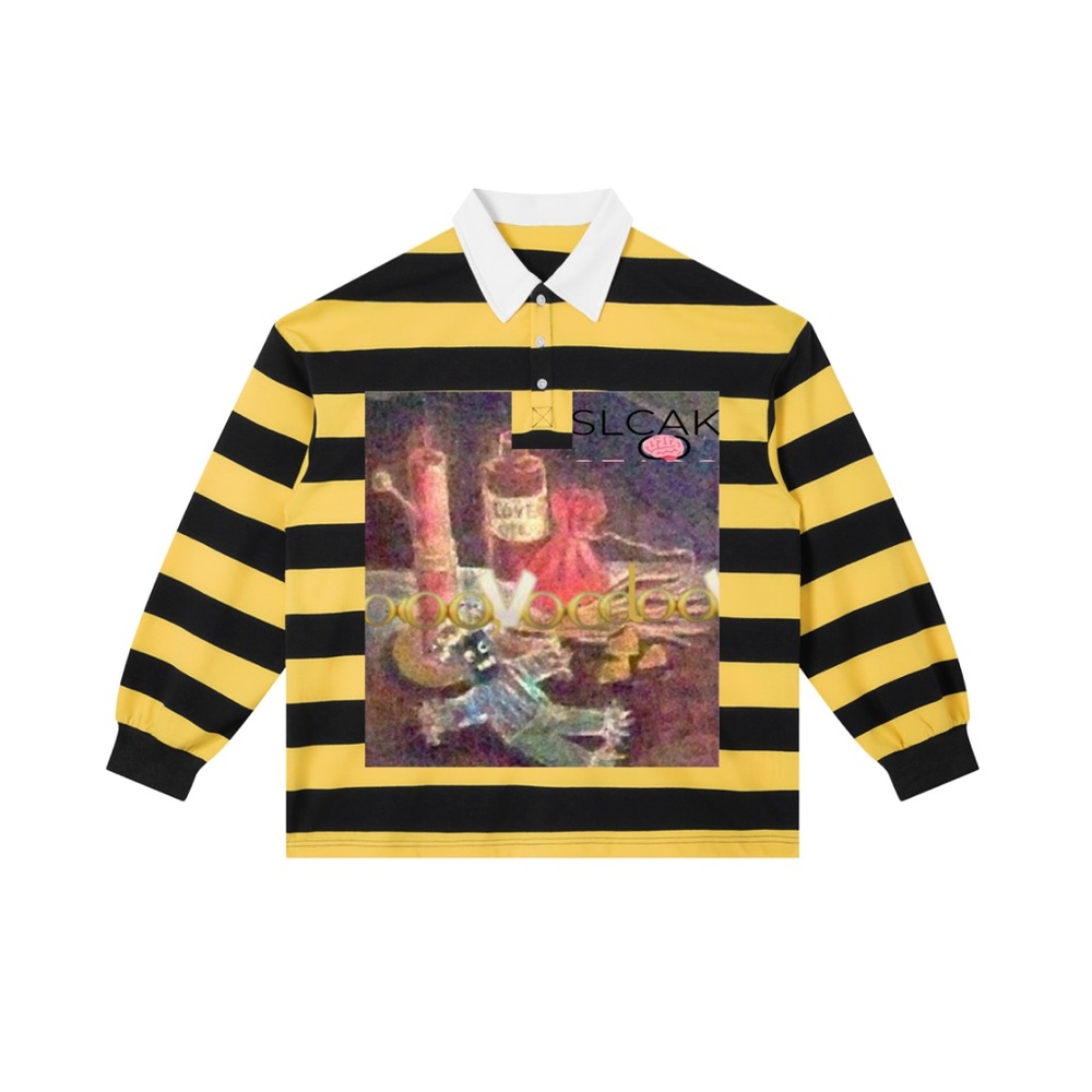 Unisex Yellow & Black Striped Rugby Tee